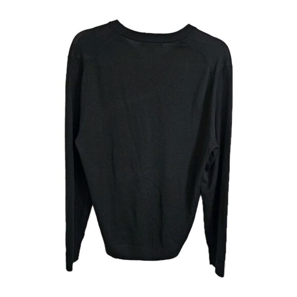 Daniel Cremieux Sweater Men Medium Black Extra Fine Merino Wool V-Neck Pullover - Picture 5 of 8